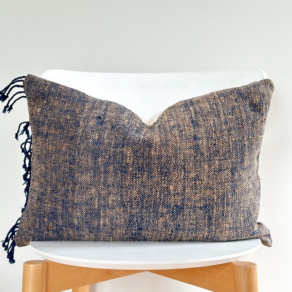 Indigo Tribal Hemp Hand Woven Natural Dye Color Pillow Cover