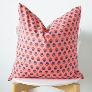 Indian Block Print Pillow Cover , cotton voile , hand mede