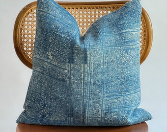 Indigo Neutral Tribal Hemp Hand Woven Natural Dye Color Lumbar Pillow Cover