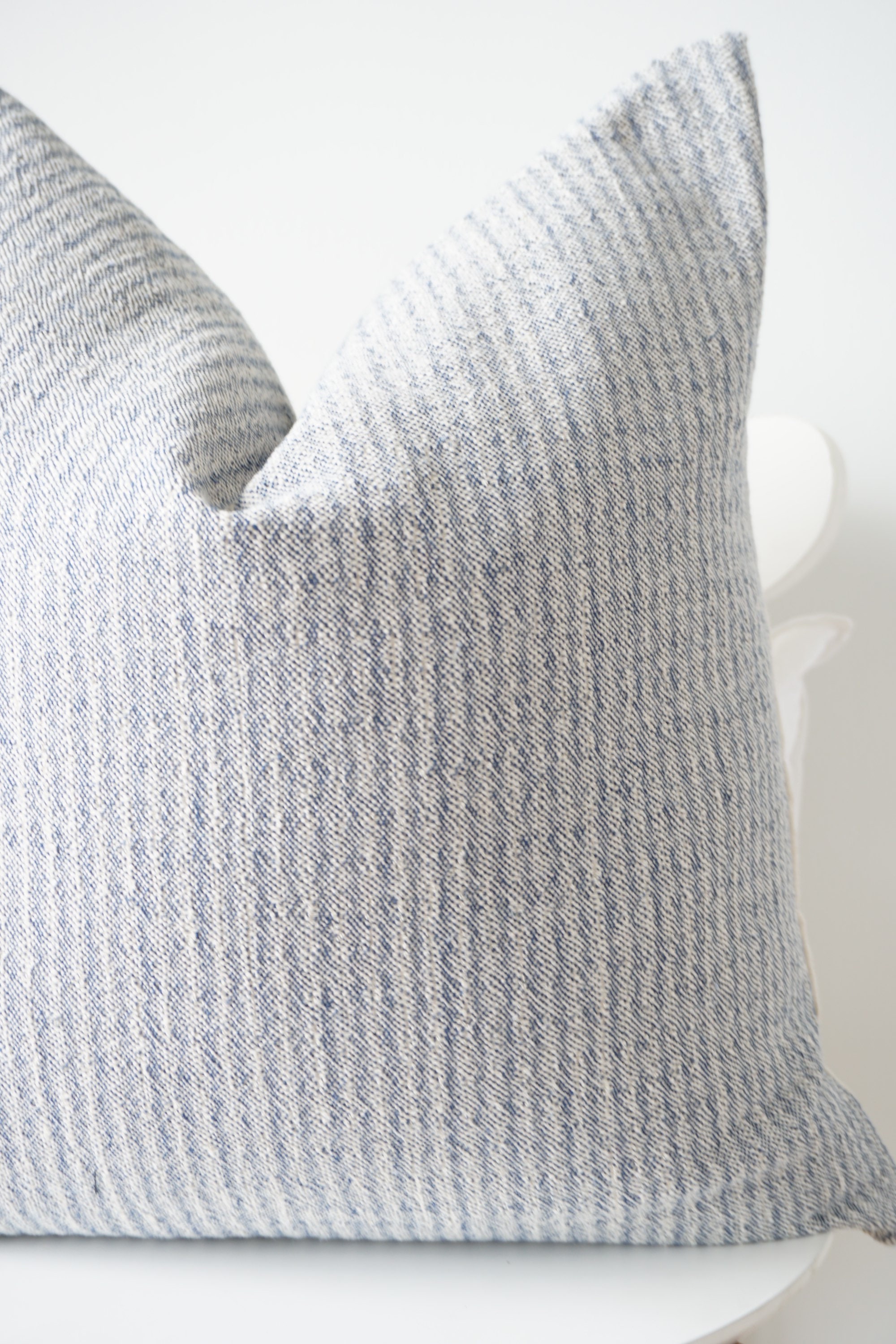 White Indigo Striped Pillow Cover Etsy