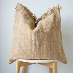 brown Tribal Hemp Hand Woven Natural Dye Color Pillow Cover