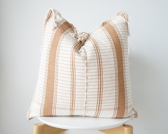 Brown Tribal Hemp Hand Woven Natural Dye Color Hmong Lumbar Pillow Cover