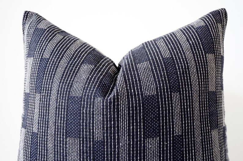 Indigo Striped Pillow Cover Etsy