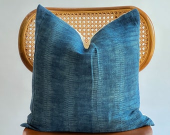 Indigo Neutral Tribal Hemp Hand Woven Natural Dye Color Lumbar Pillow Cover