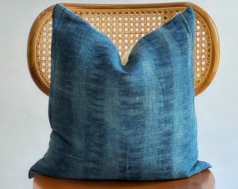 Indigo Neutral Tribal Hemp Hand Woven Natural Dye Color Lumbar Pillow Cover