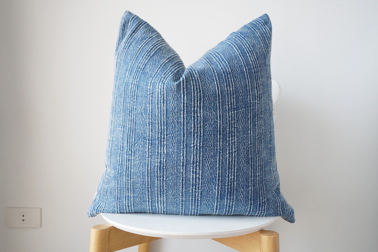 Indigo Striped Pillow Cover Etsy
