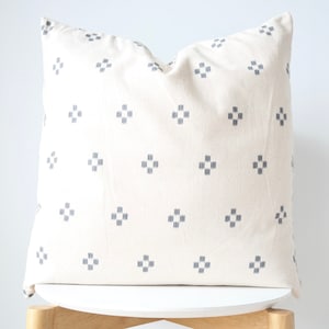 Gray Tribal Hemp Hand Woven Natural Dye Color Hmong Lumbar Pillow Cover