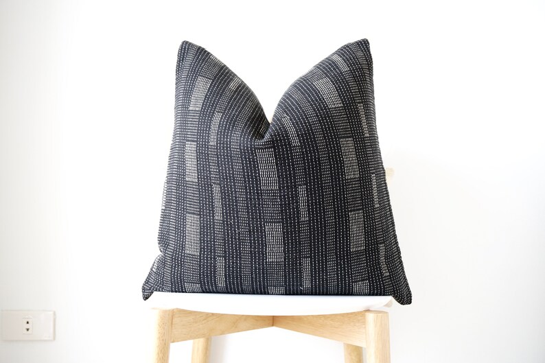 Black Striped Pillow Cover Etsy