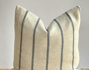 Hmong Textile Pillow Cover: Indigo & Hemp, Bohemian Decor