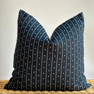 Indigo Hmong Pillow Cover: Vintage Batik, Handwoven Hemp