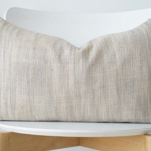 Gray Neutral Tribal Hemp Hand Woven Natural Dye Color Lumbar Pillow Cover