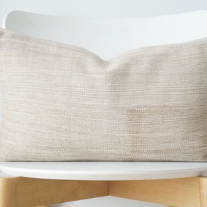 Gray Neutral Tribal Hemp Hand Woven Natural Dye Color Lumbar Pillow Cover