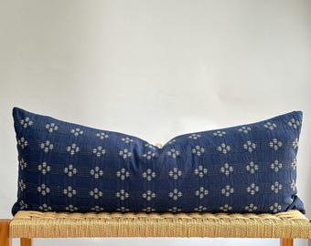 Indigo Dot Block Print Mudcloth Hmong Pillow Case