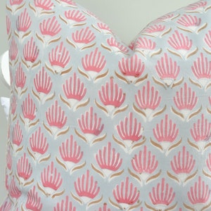 Indian Block Print Pillow Cover , cotton voile , hand mede