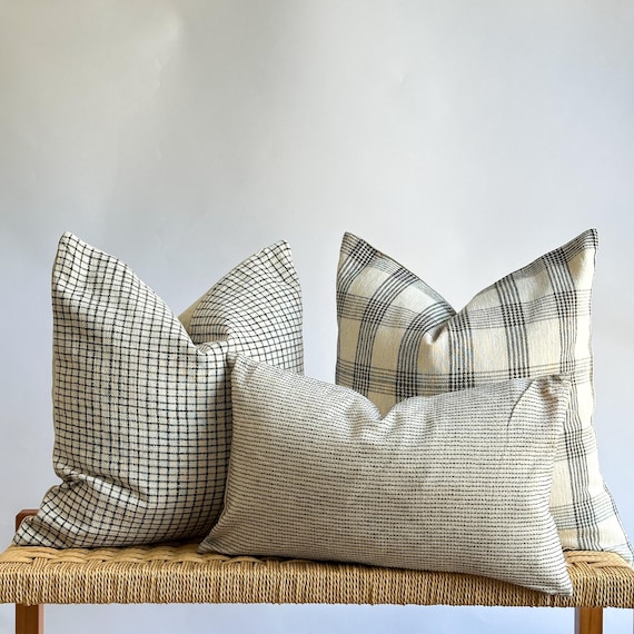 Neutral Boho Pillow Set, Beige Sofa Pillow, Decorative Pillow