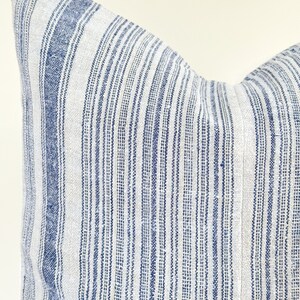 Indigo Neutral Tribal Hemp Hand Woven Natural Dye Color Lumbar Pillow Cover