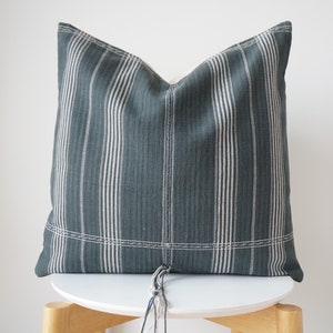 Black Neutral Tribal Hemp Hand Woven Natural Dye Color Lumbar Pillow Cover
