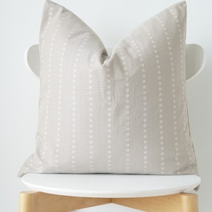 Gray Striped Pillow Cover