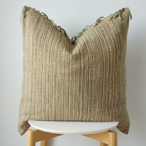 Green Tribal Hemp Hand Woven Natural Dye Color Pillow Cover