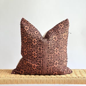 Black Neutral Tribal Hemp Hand Woven Natural Dye Color Lumbar Pillow Cover