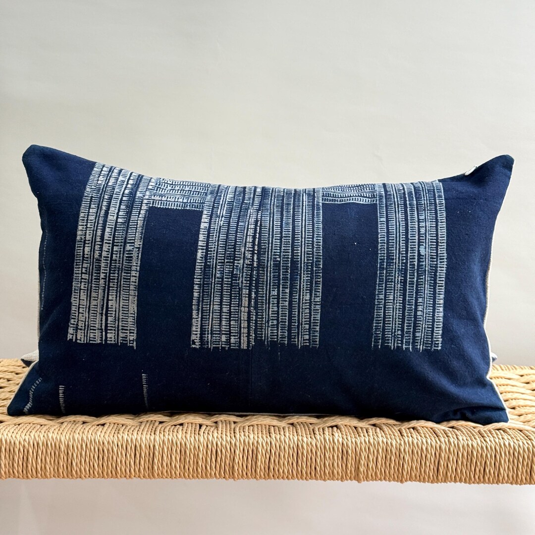 Indigo Brown Tribal Hemp Hand Woven Natural Dye Color Pillow Cover ...