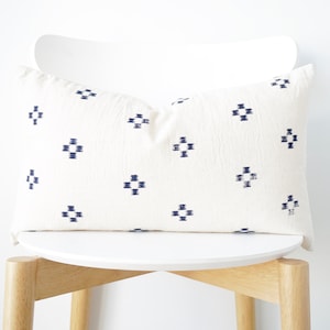 Indigo Tribal Hemp Hand Woven Natural Dye Color Hmong Lumbar Pillow Cover