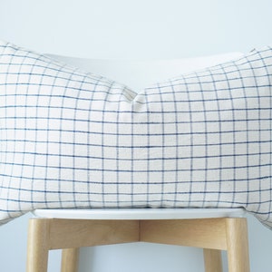 Indigo Tribal Hmong Lumbar Pillow Cover: Hand Woven Hemp, 16&quot; x 26&quot;