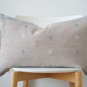 Gray Tribal Hemp Hand Woven Natural Dye Color Pillow Cover