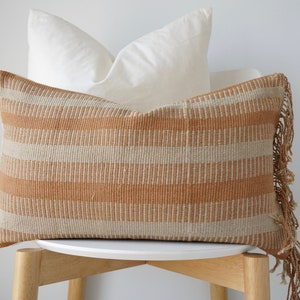 brown Tribal Hemp Hand Woven Natural Dye Color Pillow Cover