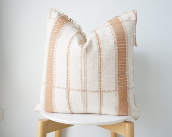 Brown Tribal Hemp Hand Woven Natural Dye Color Hmong Lumbar Pillow Cover