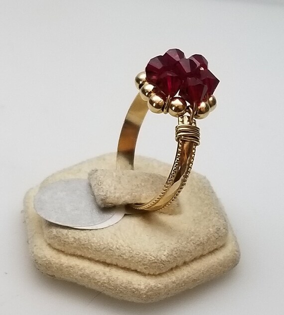 14 karat yellow gold synthetic rubies - image 3