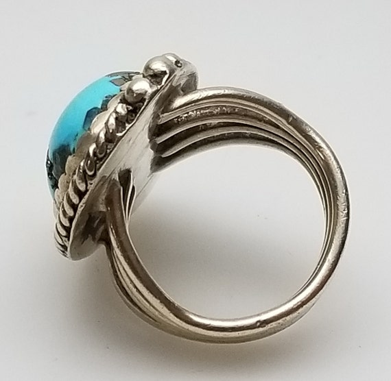 Handmade Native American  Turquoise Ring - image 4