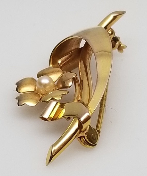 1940's Carl Art 10 Karat Yellow Gold  Retro Era P… - image 3