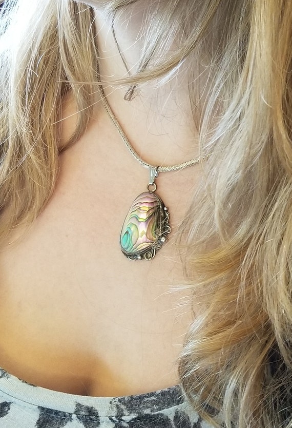 Abalone Sterling silver handmade pendant