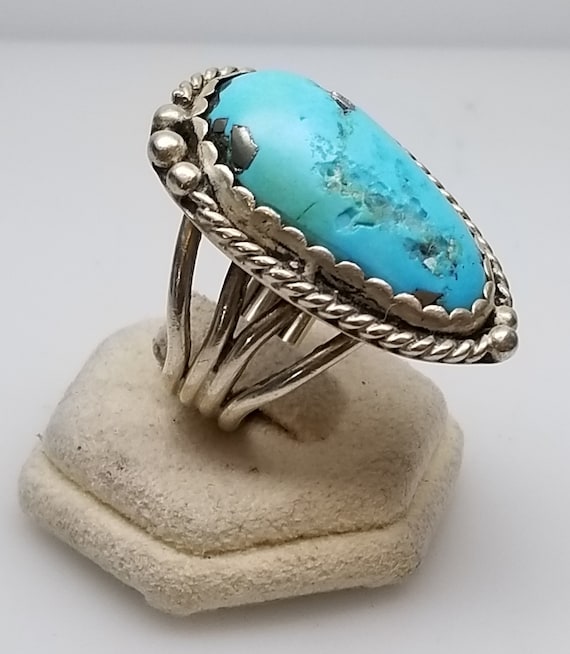 Handmade Native American  Turquoise Ring - image 3