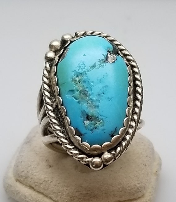 Handmade Native American  Turquoise Ring - image 2