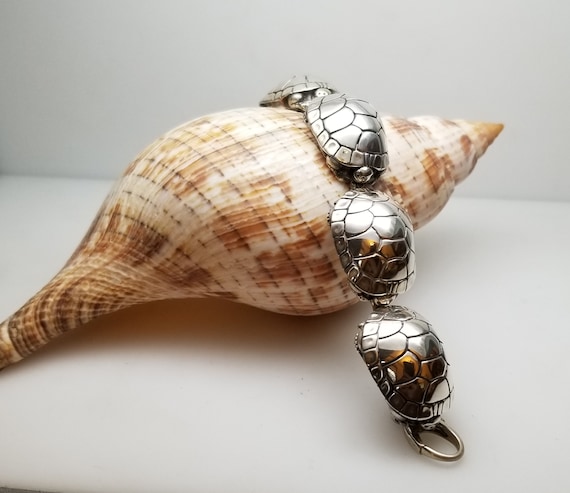 Sterling Silver Tuffy Turtle bracelet by Barry Kie