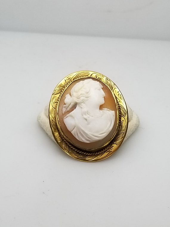 Antique 19th Century Gold Filled Cameo Pin