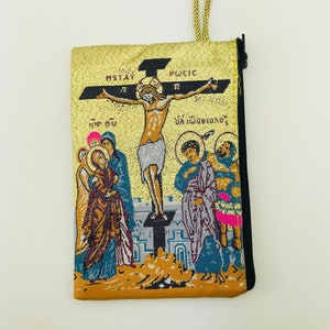 Traditionelle türkische handgemachte Geldbörse mit Jesus am Kreuz