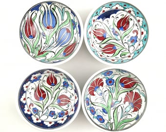 Cuencos de cerámica hechos a mano (12 cm) - Cerámica turca - Cuencos pintados a mano