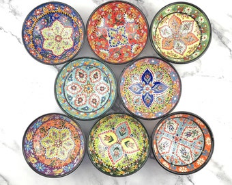 Ceramic Hand Painted Bowl - Medium(12 cm) - Traditional Turkish Decorative Bowls