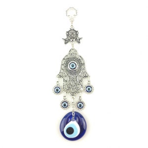 Handmade Hand of Hamsa - Fatima Evil Eye - Nazar Alloy Wall Hanging
