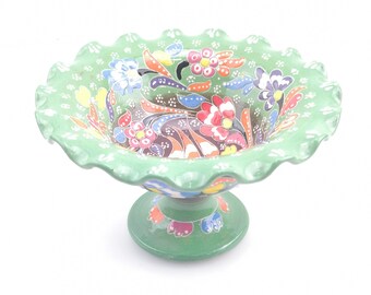 Handmade Ceramic Sugar Bowl - Hand Painted Traditional Ceramic Bowl
