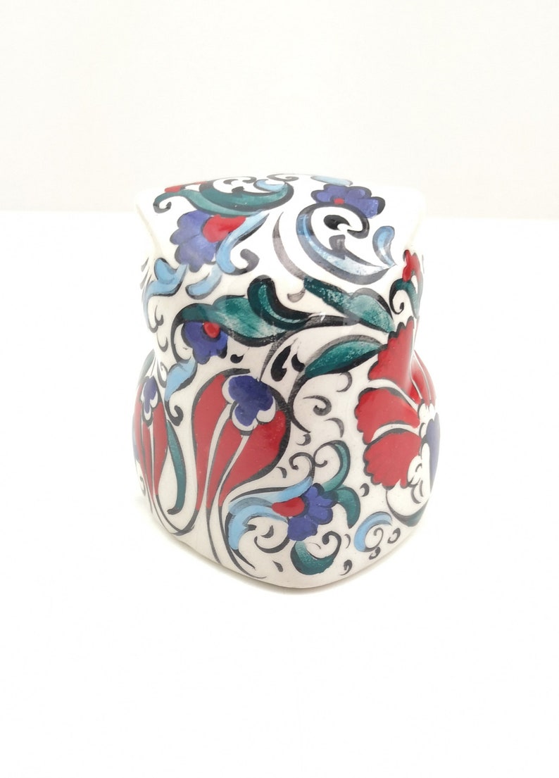 A Beautiful Traditional Turkish Pottery Ceramic Hand Painted Owl Figure