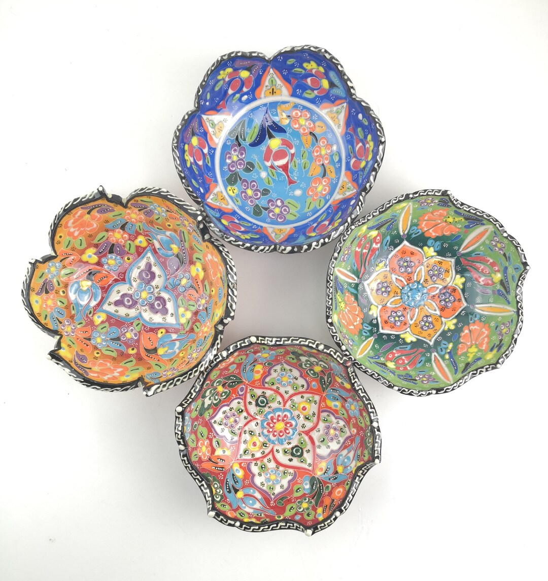 Ceramic Hand Painted Bowls - Large(15 Cm) - Handmade Decorative Bowls ...