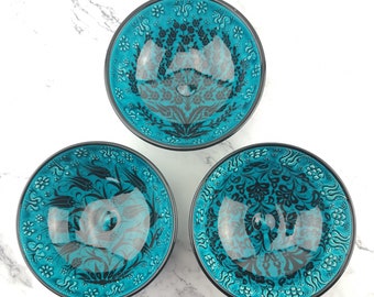 Hand Painted Ceramic Bowls - Large(15 cm) - Handmade Turkish Pottery -  Decorative Bowls