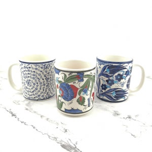 Handmade Ceramic Tea/Coffee Mugs With Traditional Decorative Figured