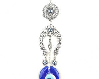 Handmade Horse Shoe - Evil Eye - Nazar Alloy Wall Hanging