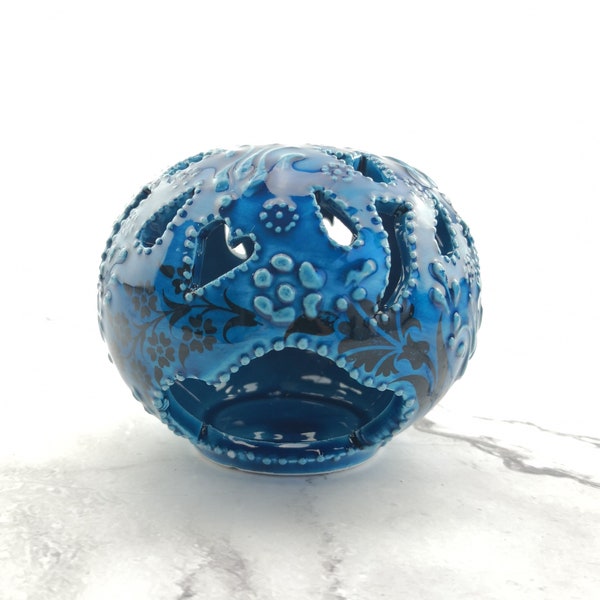 French Butter Dish, Hand Painted With a Red Flower Pattern - UK