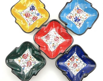 Ceramic Handmade Ashtray - Hand Painted Ceramic Smokers Ashtray